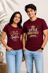 Personalized Big Sister Little Brother Matching T-Shirt for Men & Women