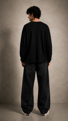 Midnight Black Oversized Full Sleeve T-Shirt