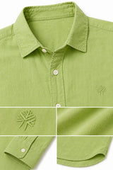 Sage Green Linen Cotton Shirt for Men | Premium Casual Shirt | Kapda Kulture