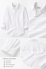 White Calm Linen Cotton Shirt for Men | Premium Casual Shirt | Kapda Kulture