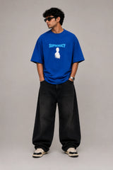 Supremacy Blue Puff Oversized T-Shirt for Men | Kapda Kulture