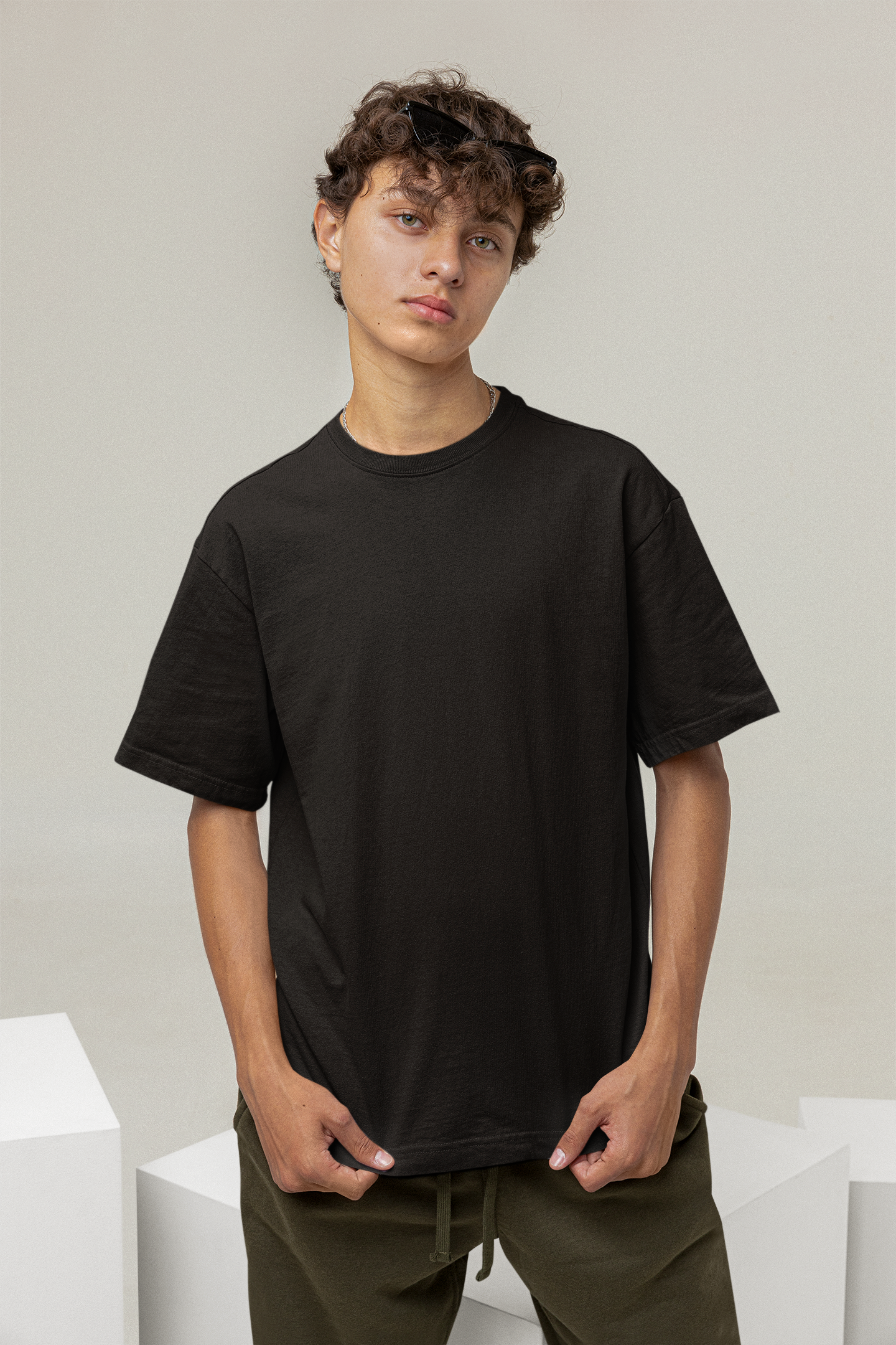 Divine Rebellion Men Black Oversized T-Shirt - Kapda Kulture.