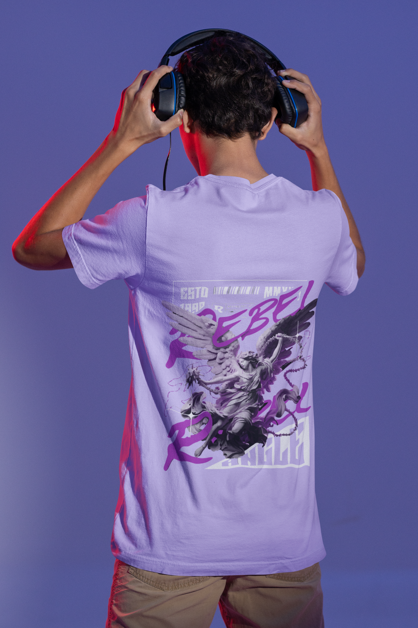 Divine Rebellion Men Purple Oversized T-Shirt - Kapda Kulture.