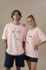 Holi Pink Oversized Couple T-Shirts | 280 GSM | Kapda Kulture