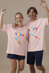 Holi Pink Oversized Couple T-Shirts | 280 GSM | Kapda Kulture