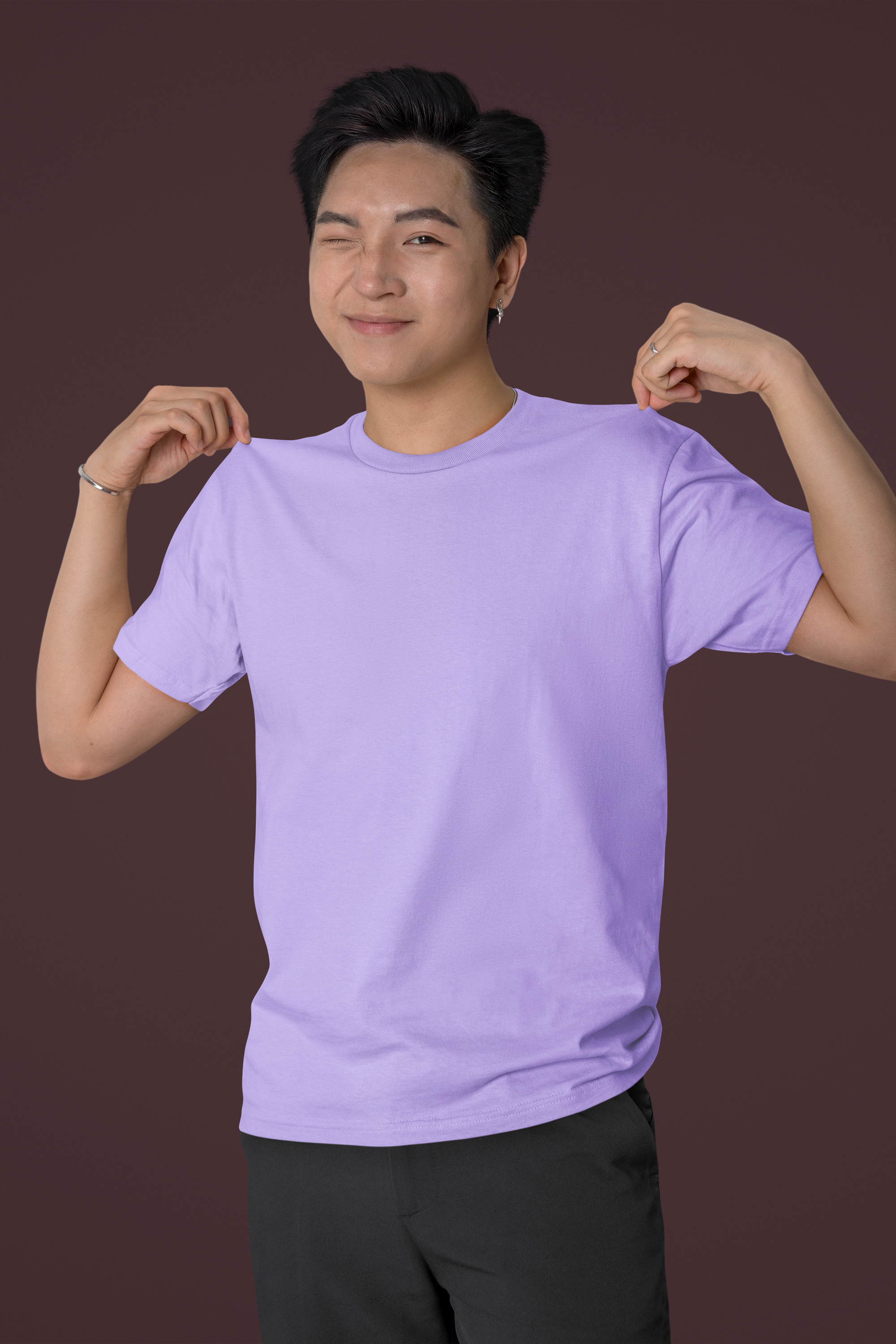 Front View Purple Bloom & Move Men Slim Fit T-Shirt - Kapda Kulture