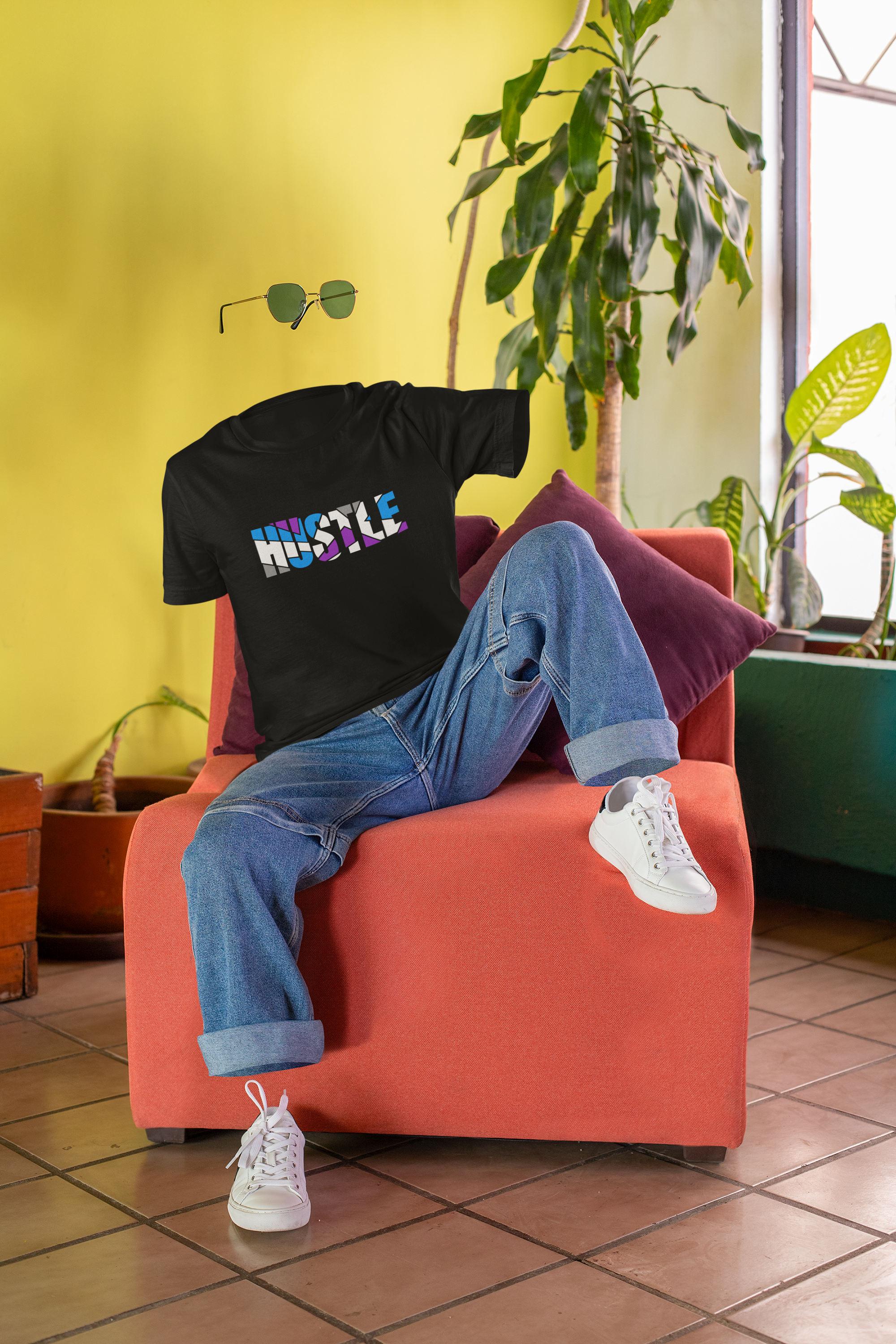 Hustle Black Oversized T-Shirt - Kapda Kulturet