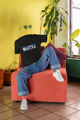 Hustle Black Oversized T-Shirt - Kapda Kulturet