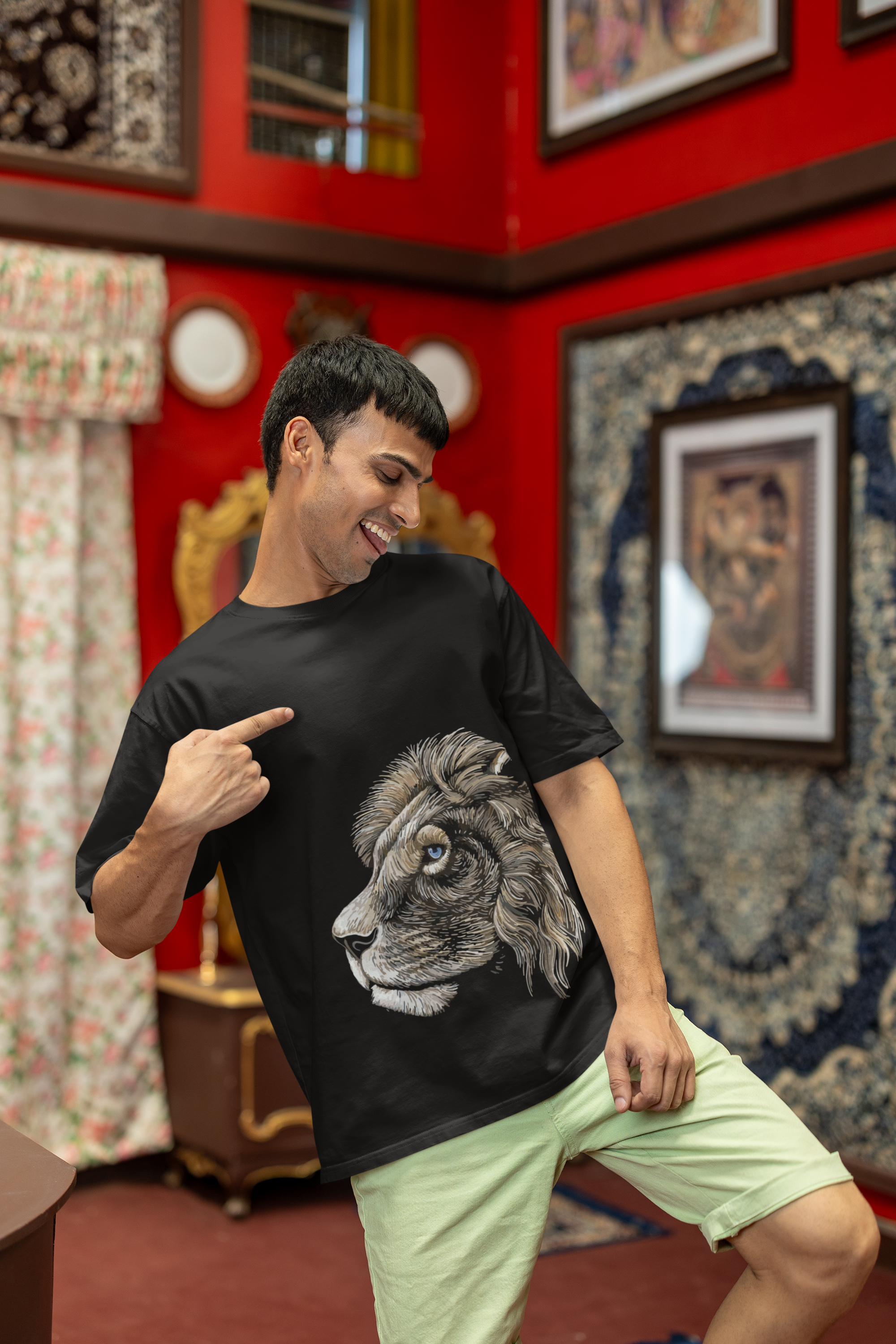 Lion's Gaz G Men Oversized T-Shirt - Kapda Kulture