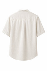 Ivory Linen Cotton Contrast Pocket Shirt for Men | Premium Casual Shirt | Kapda Kulture