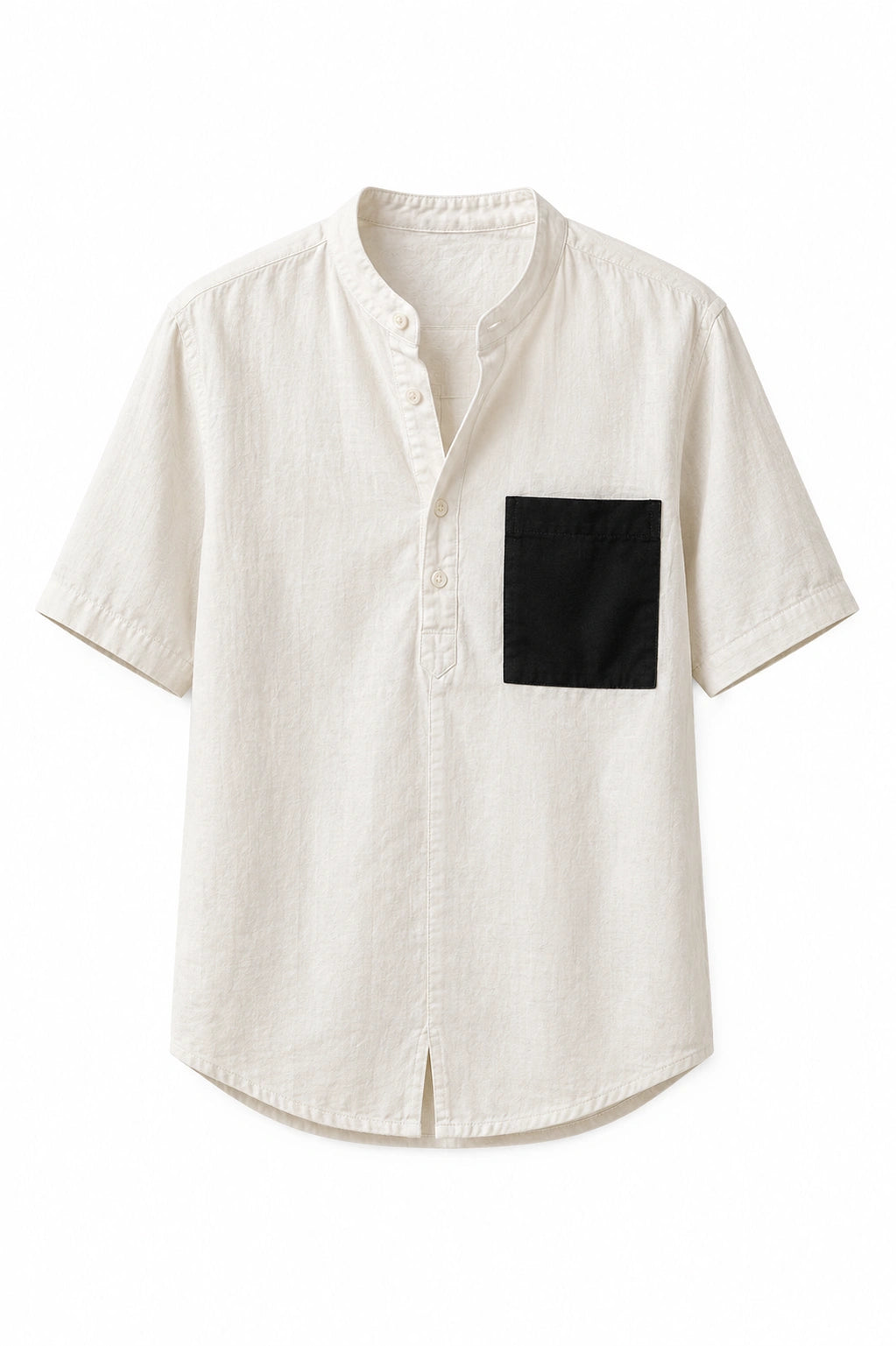 Ivory Linen Cotton Contrast Pocket Shirt for Men | Premium Casual Shirt | Kapda Kulture