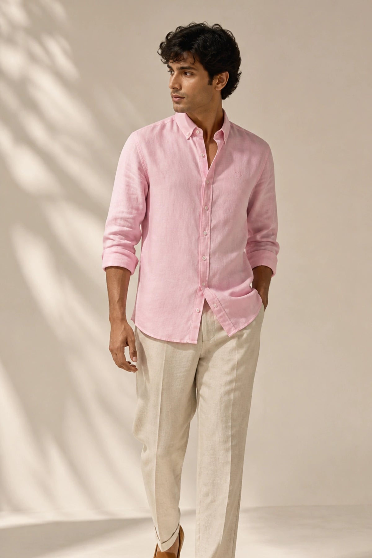 Rose Calm Linen Cotton Shirt for Men | Premium Casual Shirt | Kapda Kulture