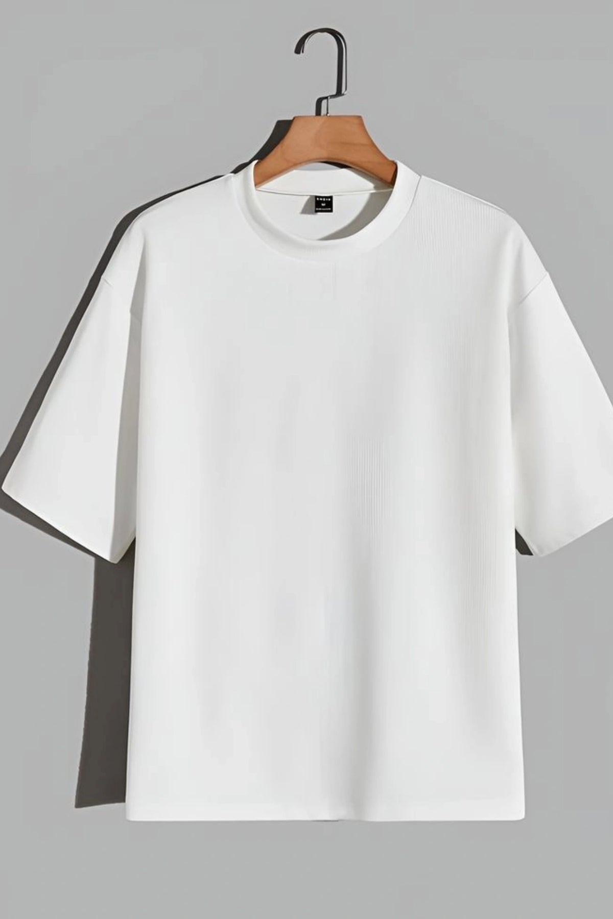 White Regular Fit Plan T-Shirt