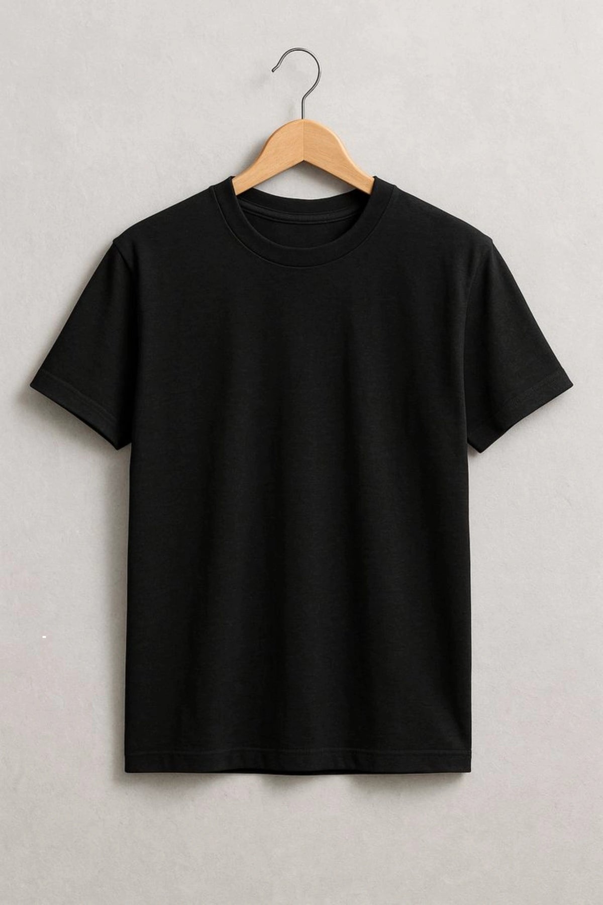 Black Regular Fit Plan T-Shirt