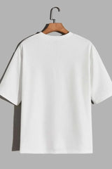 White Regular Fit Plan T-Shirt