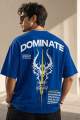 Crush Weakness Blue Graphic Oversized T-Shirt for Men | Kapda Kulture