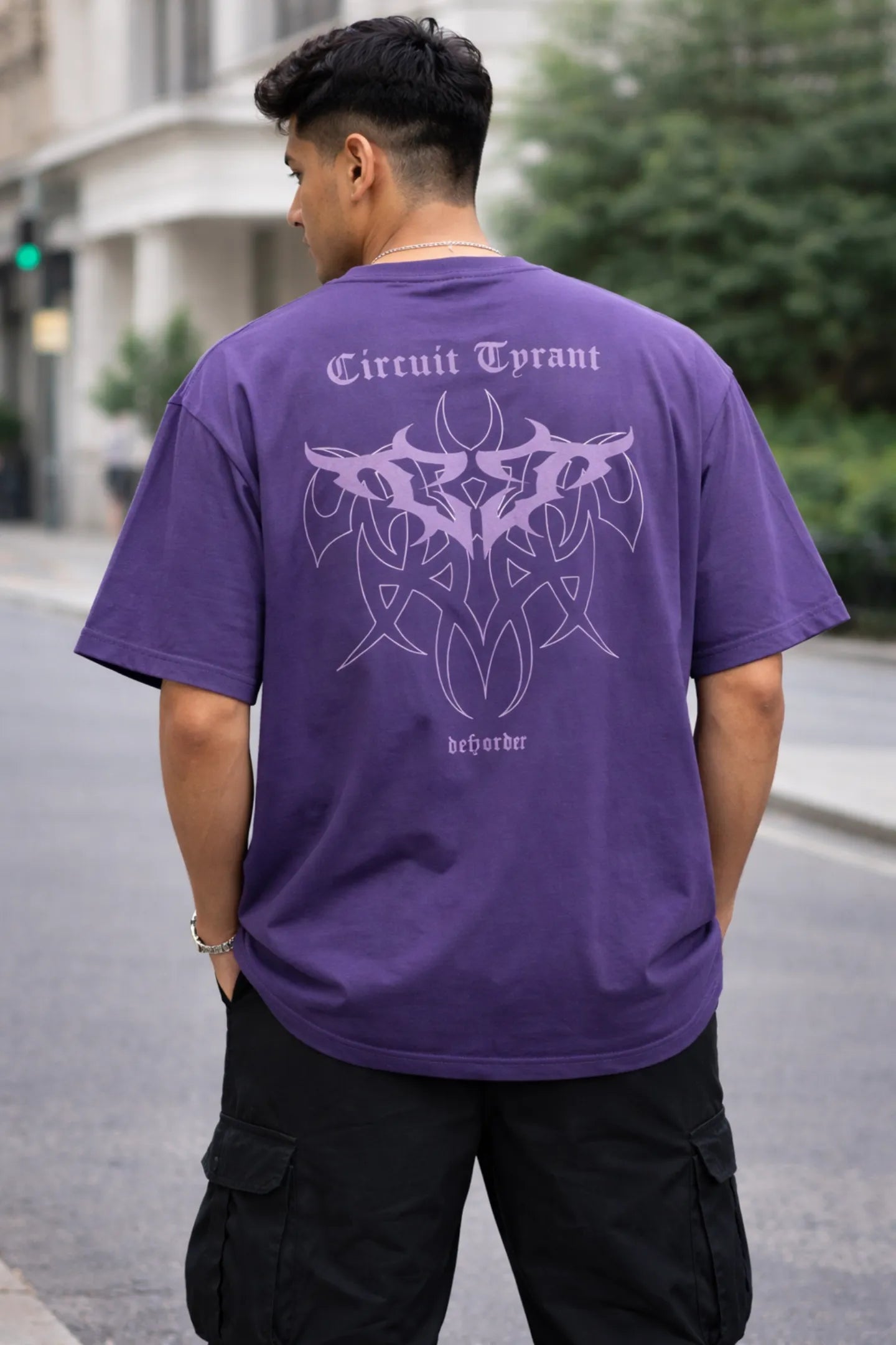Kapda Kulture purple oversized t shirt graphic back design streetwear nextron 33 style