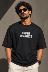 Crush Weakness Black Oversized T-Shirt Men India | Kapda Kulture