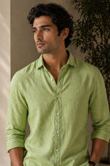 Sage Green Linen Cotton Shirt for Men | Premium Casual Shirt | Kapda Kulture