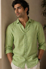 Sage Green Linen Cotton Shirt for Men | Premium Casual Shirt | Kapda Kulture
