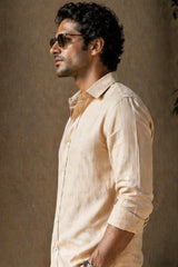 Desert Beige Linen Cotton Shirt for Men | Premium Casual Shirt | Kapda Kulture