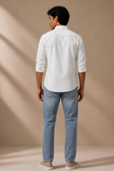 White Calm Linen Cotton Shirt for Men | Premium Casual Shirt | Kapda Kulture