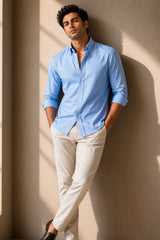 Sky Breeze Linen Cotton Shirt for Men | Premium Casual Shirt | Kapda Kulture