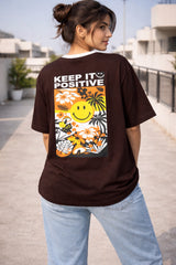 Keep It Positive Coffee Brown Women’s Summer T-Shirt