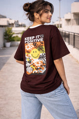 Keep It Positive Coffee Brown Women’s Summer T-Shirt