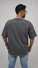 GRAY-OVERSIZE Men Plain T-Shirt