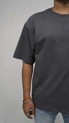 GRAY-OVERSIZE Men Plain T-Shirt