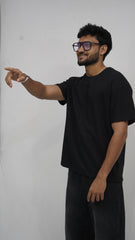Black Men Plain T-Shirt