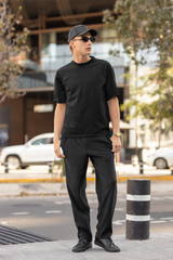 Universe Men Black Oversized T-Shirt - Kapda Kulture