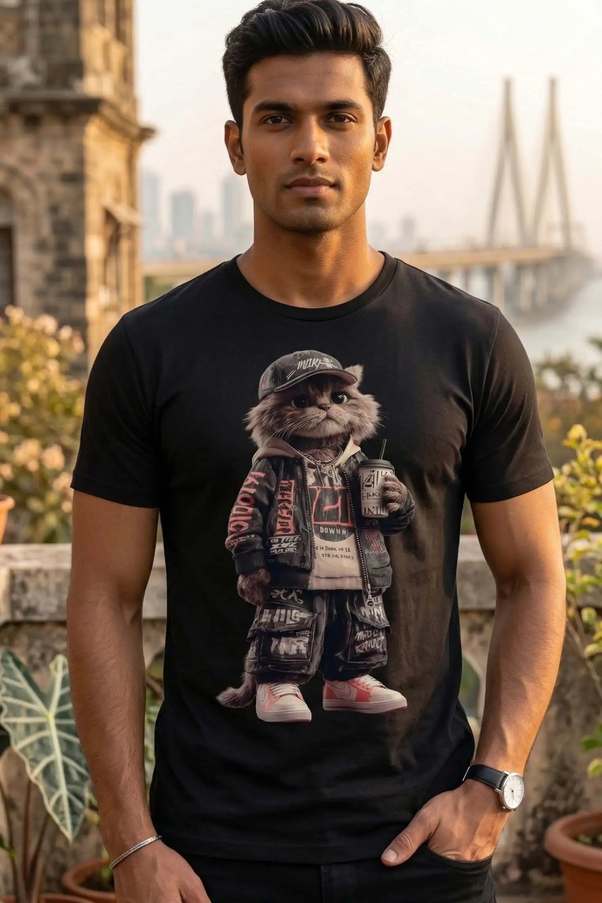 Urban Hype Cat T-Shirt for men