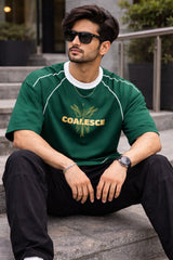 Kapda Kulture green oversized graphic t shirt for men India coalesce front design streetwear oversized fit