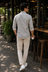 Classic Black & White Grid Linen Cotton Shirt for Men | Premium Casual Shirt | Kapda Kulture