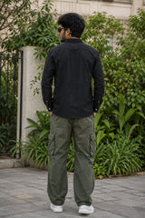 Black Plain Linen Cotton Shirt for Men | Premium Casual Shirt | Kapda Kulture