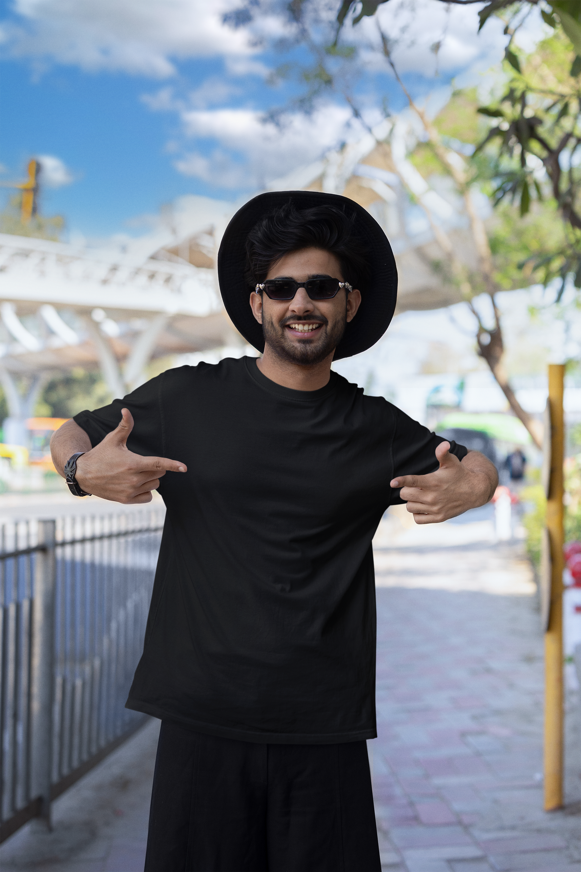 Wild Break Men Black Oversized T-Shirt - Kapda Kulture