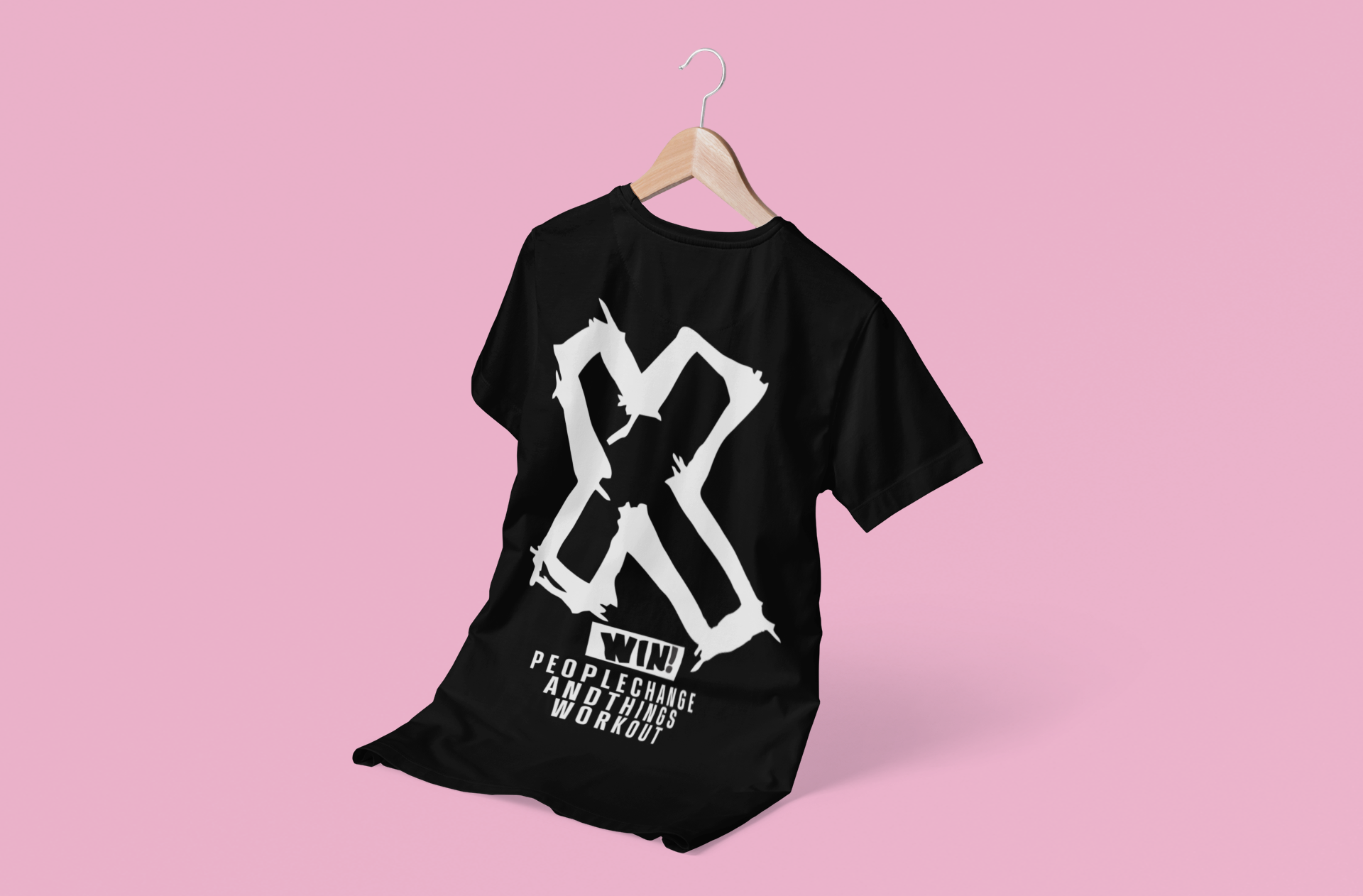 Win Black Oversized T-Shirt - Kapda Kulture