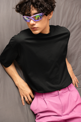Win Men Black Oversized T-Shirt - Kapda Kulture