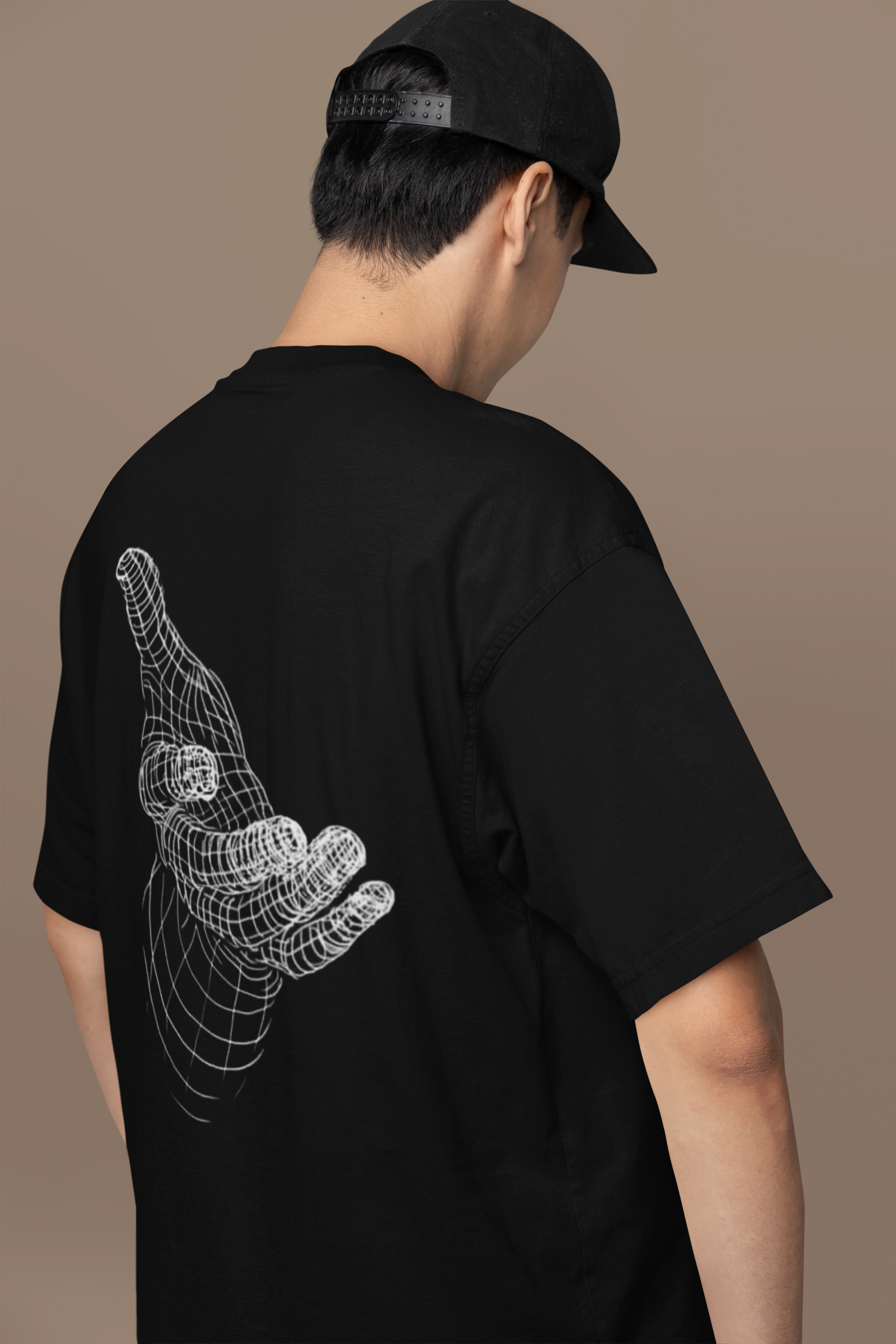 Back Side Black Glitch Hand Men T-Shirt
