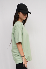 Sea Green Women Plain T-Shirt
