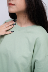 Sea Green Women Plain T-Shirt