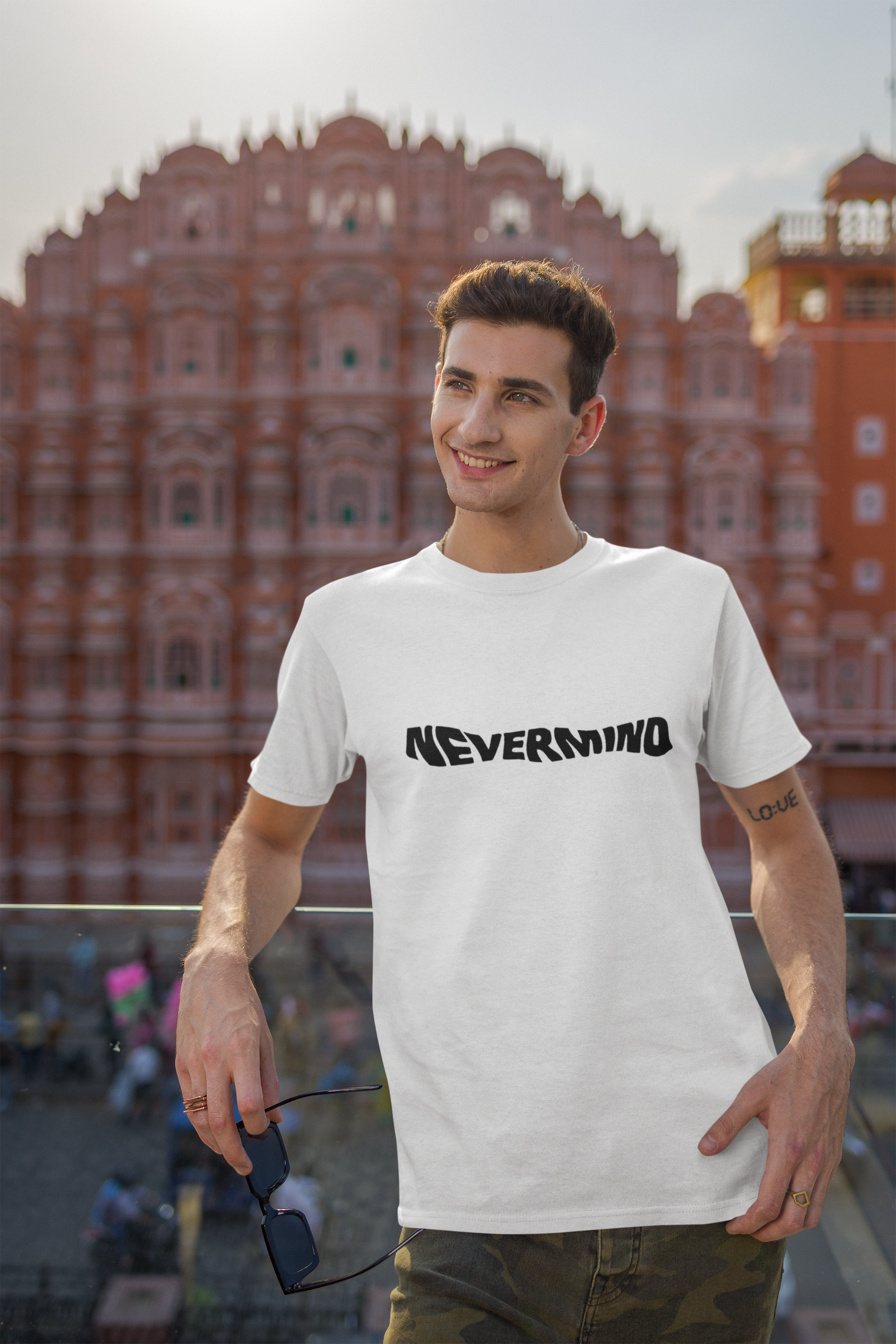 White Nevermind tees Men