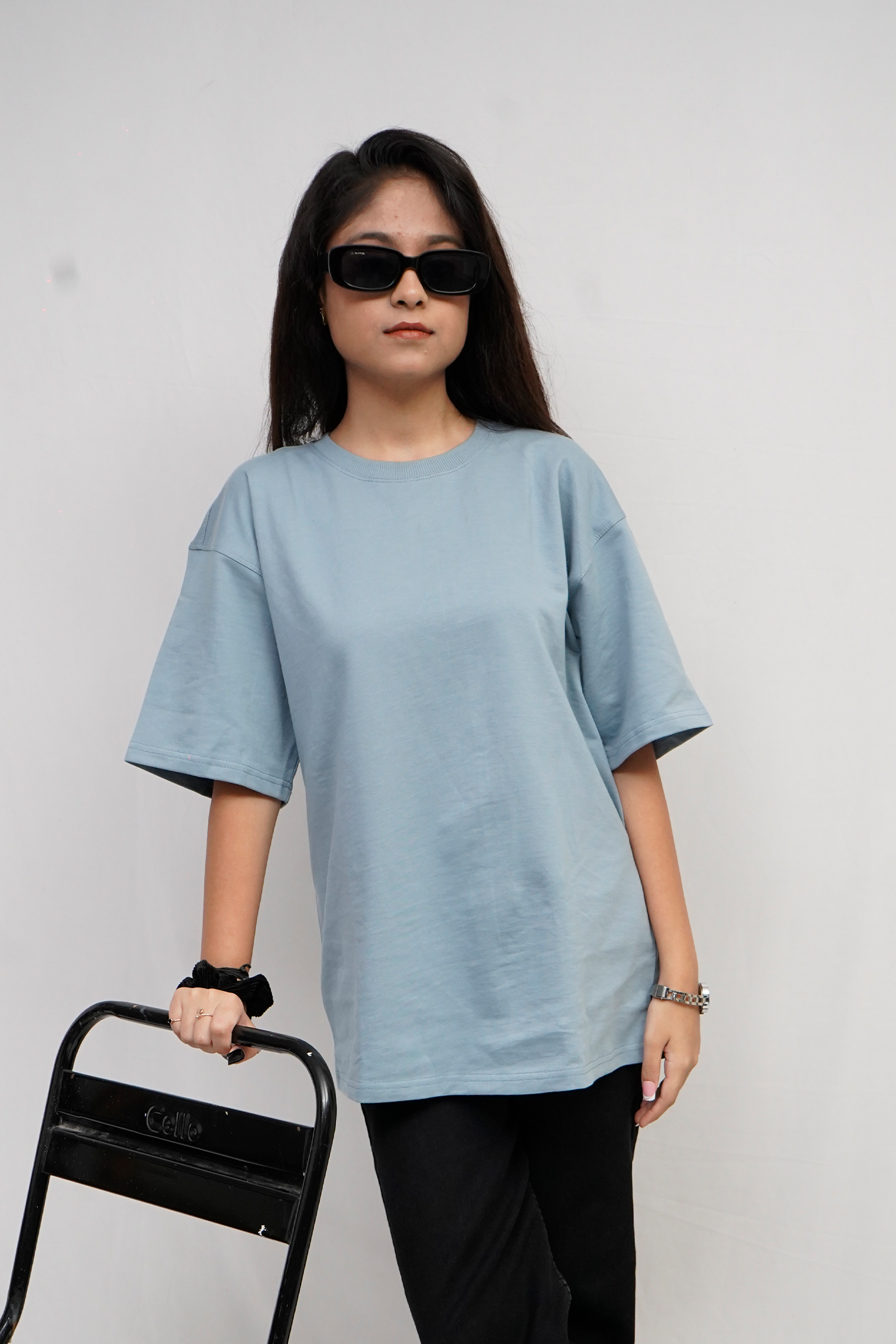 Sky Blue Women Plain T-Shirt – Kapda Kulture Sky Blue Women Plain T-Shirt – Kapda Kulture