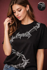 HOUNTED PUFF PRINT T-SHIRT FOR WOMEN