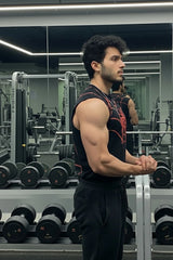 Black Spider Printed Gym Tank Top