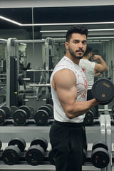 White Spider Printed Gym Tank Top