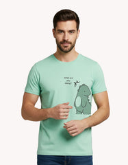 green dinosaur printed t shirt for men regular fit cute couple outfit India Kapda Kulture