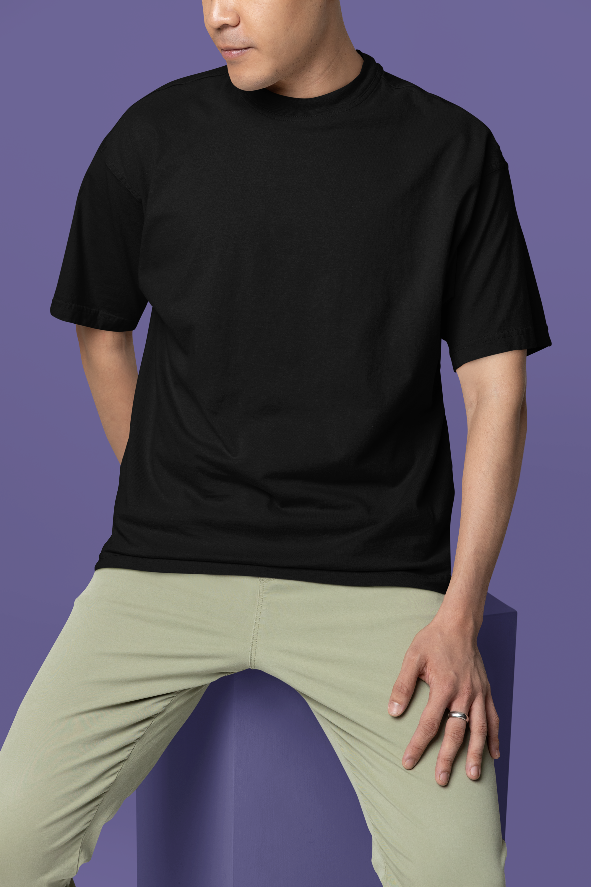 Black David Oversize tees men